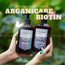 Arganicare Shampoo Conditioner Set Argan Oil Biotin Dry Damaged Hair 13.5oz