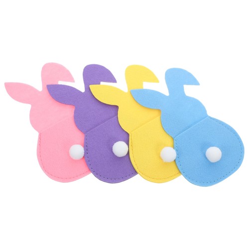 4 Pcs Osterhasen-Geschirr Besteckbeutel Aus Filz Hasen-Besteckbeutel - Bild 10 von 12
