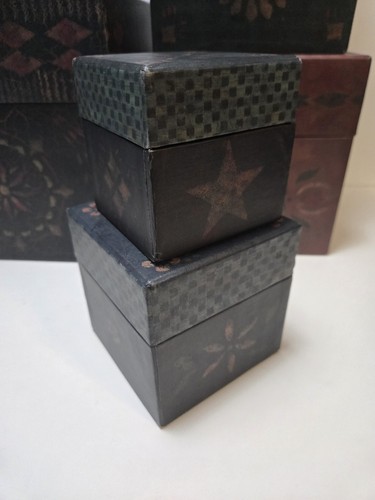 Bob’s Boxes Primitive Parlor Colores por R A Lang Anidación Apilable Decoración Almacenamiento - Imagen 7 de 11