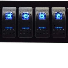 5 Gang Rocker Switch Aluminum Panel with 4.8 Amps Dual USB Rocker Style Fast Cha