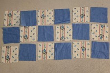 3 X 3 fabric quilt squares 18 blue flowers and solid 279630M