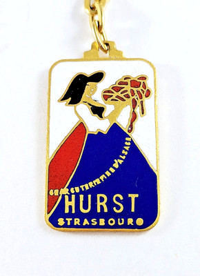 SCHLÜSSELANHÄNGER - CHARCUTERIE HURST - Elsass, Metall emailliert - Vintage 60er Jahre -