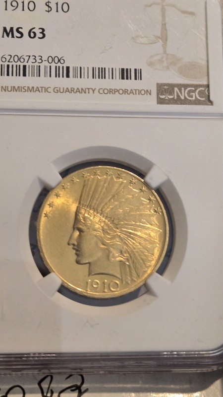 1910 Indian $10 Gold Eagle NGC MS63 - STUNNING!