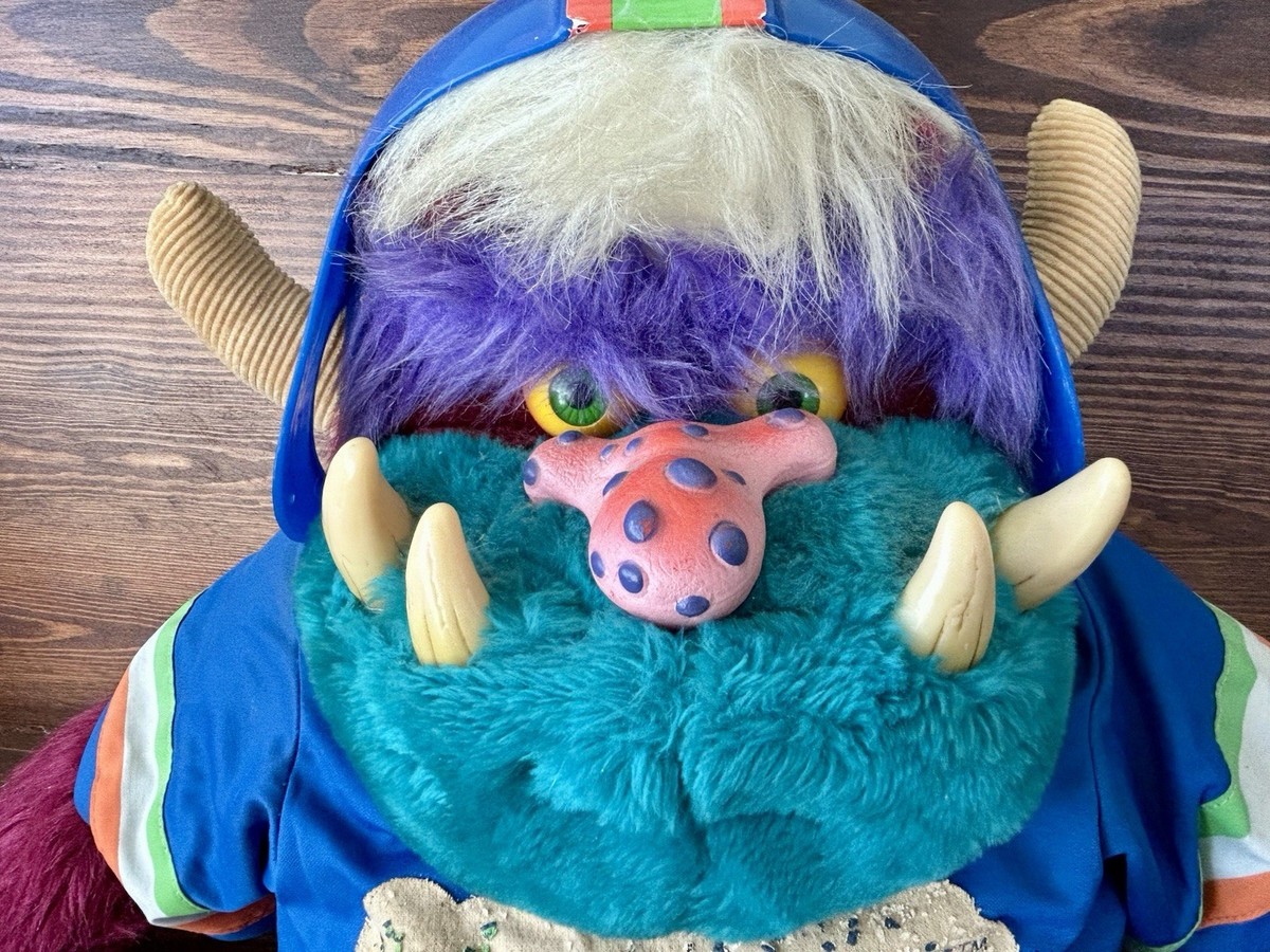 Vintage 1986 AmToy My Pet Football Monster Plush With Helmet