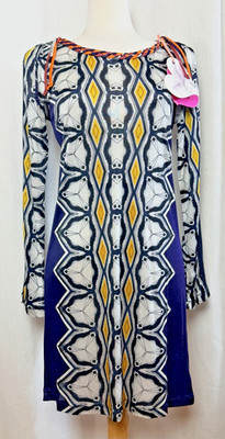 Custo Barcelona Malik Moshiko Multicolor Geometric Print Knee length Dress Med