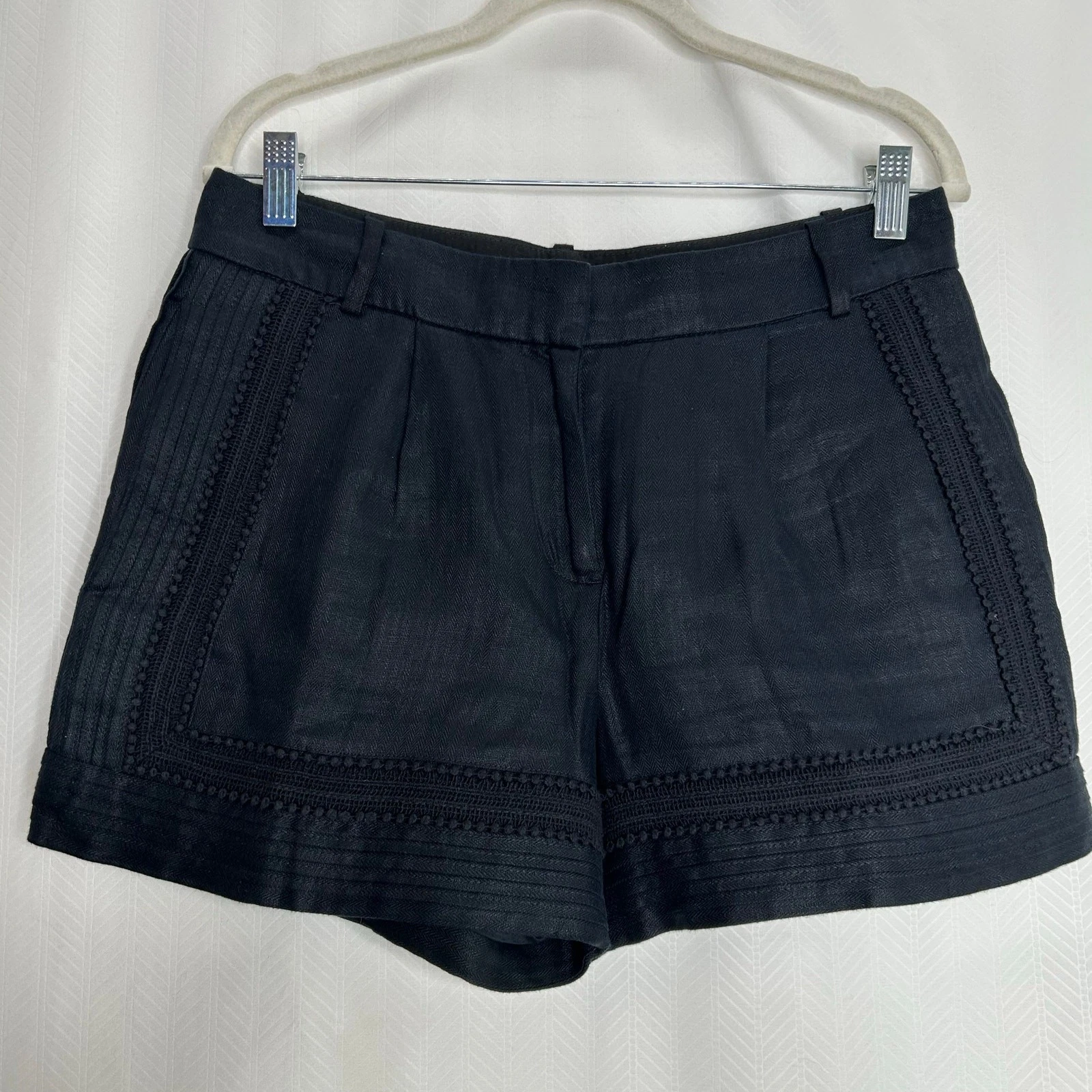 J. Crew black linen shorts high waisted size 2