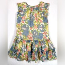 RALPH LAUREN Girls Floral Ruffle Tiered Dress 6 Cottagecore Spring Party Fairy