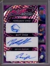 CRUZ SHAW SUZUKI 2023 Leaf Vivid Colorful Combos Purple Ice Autograph Auto #2/2