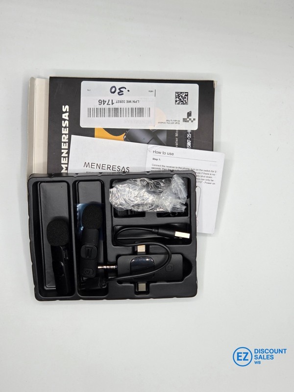 3-in-1 Wireless Lavalier Microphone Lapel Mic for iPhone Android Camera YouTube