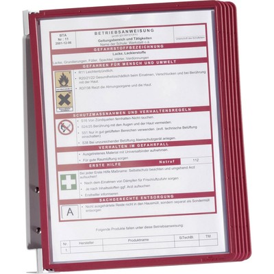 Durable Sichttafelwandhalter VARIO WALL 5 - 5551 Rot DIN A4 Anzahl der mitgel...