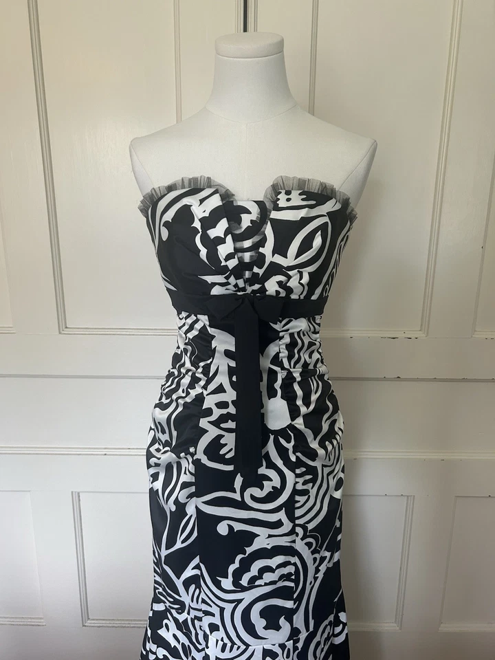 Vestido de graduación formal de sirena arte para usar vintage de los 90 Y2K Xscape para mujer talla 6 negro Foto 2 de 4