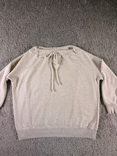 Aerie Sweatshirt Oversized Medium Drawstring Neck Ivory Size Medium