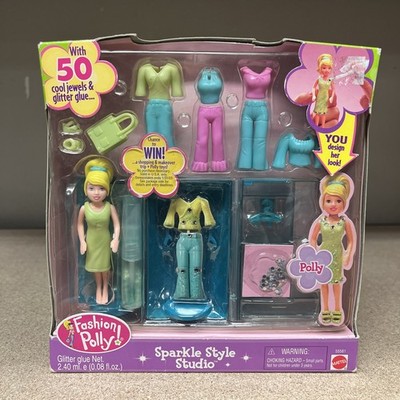 POLLY POCKET Vintage 2002 Sparkle Style Studio, 50 Jewels Glitter, POLLY, NEW