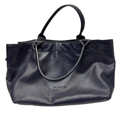 Jil Sander Navy Leather Handbag Women Bag Used