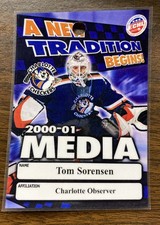 RARE 2000-01 ECHL Hockey Charlotte Checkers Media Pass Ticket Like Observer
