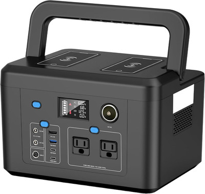 Portable Power Station 600W,  296Wh Battery Backup with 2 Pure Sine Wave AC Outl
