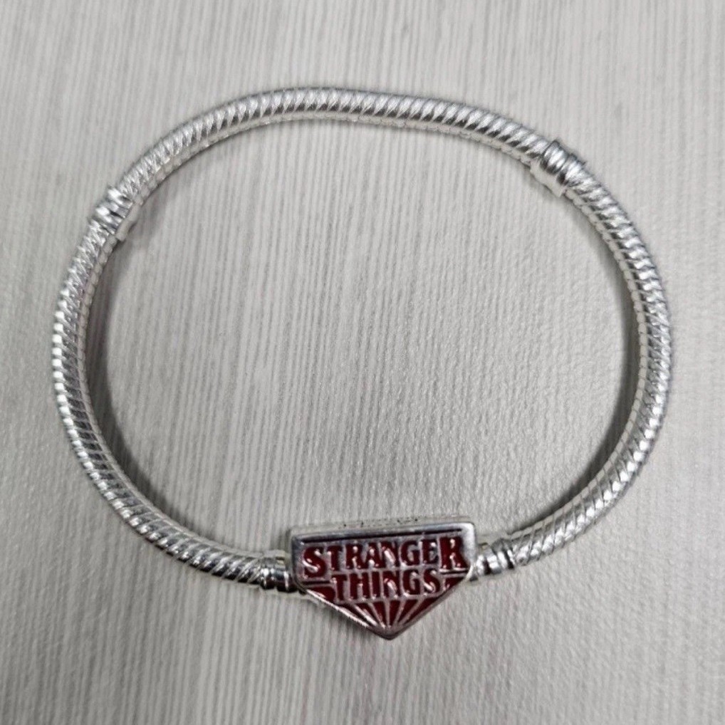 Stranger Things Snake Chain Silver Dangle Charm B… - image 1