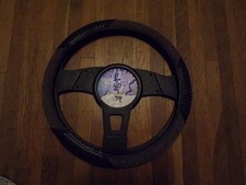 Steering Wheel Cover Brown Tweed Cloth And Rubber