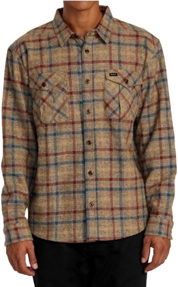 NEW - RVCA Mens Thatll Work Flannel Long Sleeve Woven Shirt,