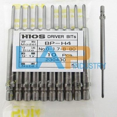 10pcs/pack good grip speed HIOS batch mouth BP-H4-No.0-1.7-B-80 screwdriver head