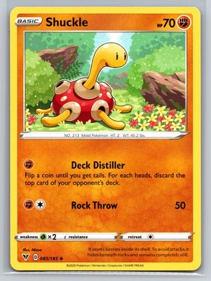 Shuckle 085/185 Vivid Voltage Fighting Type Basic Pokemon TCG Collectible