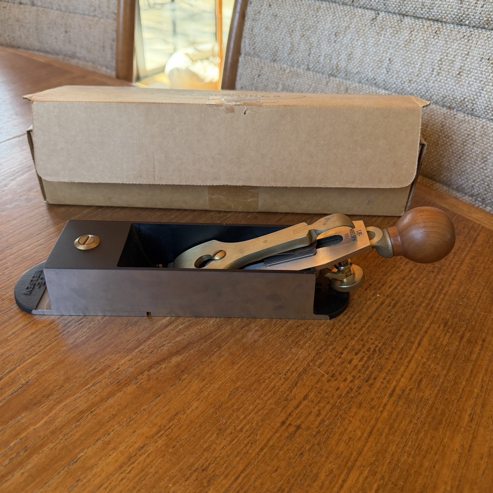 Lie Nielsen No. 9 Iron Miter Plane L-N-9 Hot Dog Barely Used Box & Paperwork USA