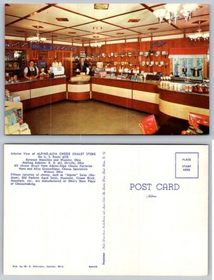 Vintage Postcard Alpine-Alpa Cheese Chalet Store Interior Wilmot Ohio Route 30