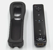 Nintendo Wii Motion Plus Controller Authentic OEM Wii Remote Black W/ Cover