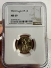 2026 G$10 1/4 oz Gold American Eagle - NGC MS 69