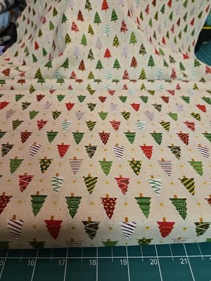 Fabric Traditions Christmas Trees Metallic Gold By The Half Yard Fabric Cotton 
