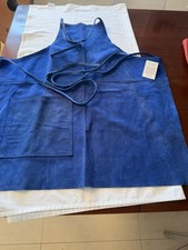 GENUINE BLUE SUEDE LEATHER APRON , Non Flammable , Non Slip Grip MADE USA