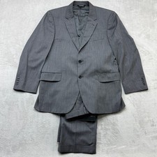 Jos. A. Bank Suit Mens 43R Grey 100 Wool Herringbone Signature Collection 2pc