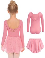 Girls Ballet Leotards Toddler Dance Outfit with Removable Skirt