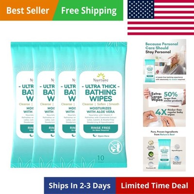 Nurture XL Ultra Thick Body Wipes for Adults w/Aloe | 40 Extra Large Disposab...