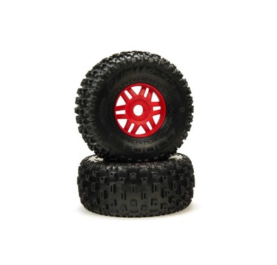 ARRMA DBOOTS 'Fortress' Tire Set Glued Red 2pcs ARA550065 RC Tire