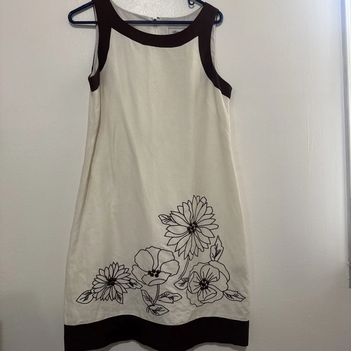 Robe Willow Glenn Noir Et Blanc Mélange Lin - Taille 6 - Midi - Très Bon état