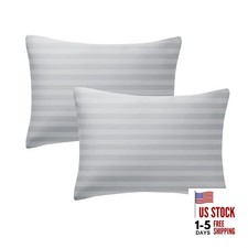 100 Cotton Toddler Pillow Protectors with Invisible Toddler 2Pack Striped Gray