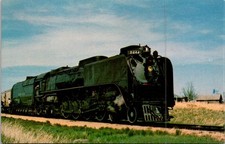Union Pacific 8444 Steam Locomotive Vintage 1968 Wyoming Postcard