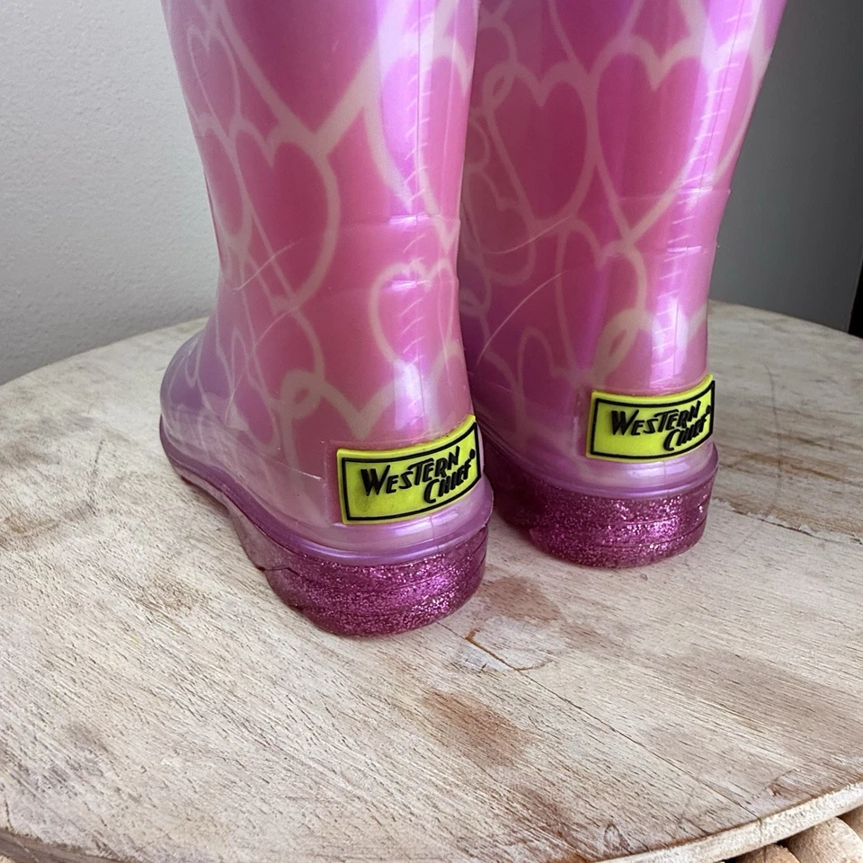 Botas de Lluvia Iluminadas Western Chief Niñas Talla 10 Corazones Rosa Envío Gratis Foto 4 de 4