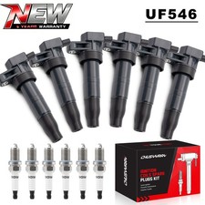 6 Ignition Coil  Iridium Spark Plug Fits For Hyundai Santa Fe Kia Sorento UF546