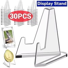 Clear Acrylic Card Display Stand Coin Holder Easel Rack Collectibles