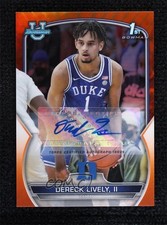 2022 Bowman U Chrome Prospect Orange Refractor 10/25 Dereck Lively II Auto 4f5