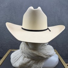 Gebo's Cream Straw Cowboy Hat Cattleman Crease Size 7 1/8 Made in USA