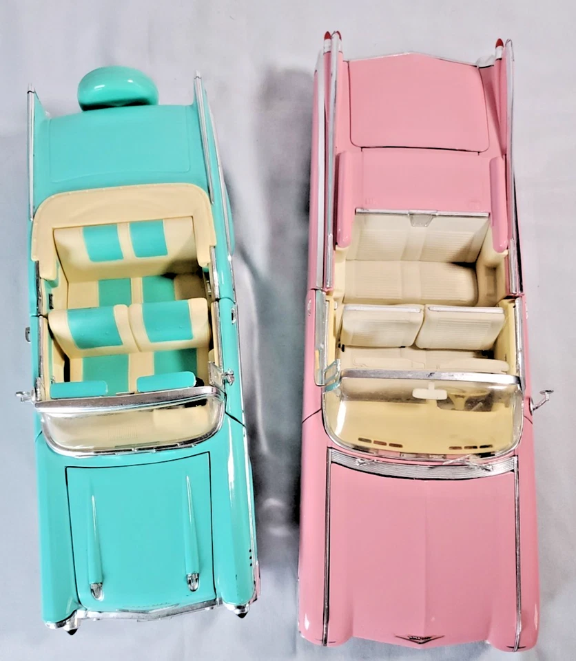 Lote de 2 Chevrolet Bel Air 1957 Cadillac Eldorado 1957 modelo escala 1:18 vintage Foto 3 de 4