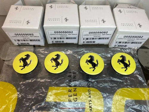 Ferrari Genuine OE Wheel Hub Cap Set 4pc Wheel Hub Badge P/N 55059092