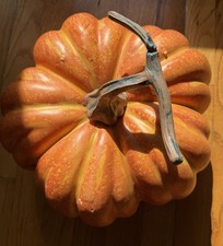 Orange Fall Thanksgiving Halloween Faux Pumpkin 10" Pre-owned READ