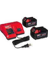 Milwaukee 48-59-1850 M18 RED LITHIUM XC 5.0 Ah Batteries 2  48-59-1812 Red