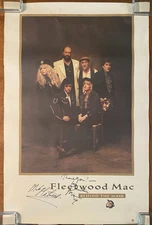 FLEETWOOD MAC Behind The Mask 1990 US Promo AUTOGRAPHED POSTER McVie + Mick VG+