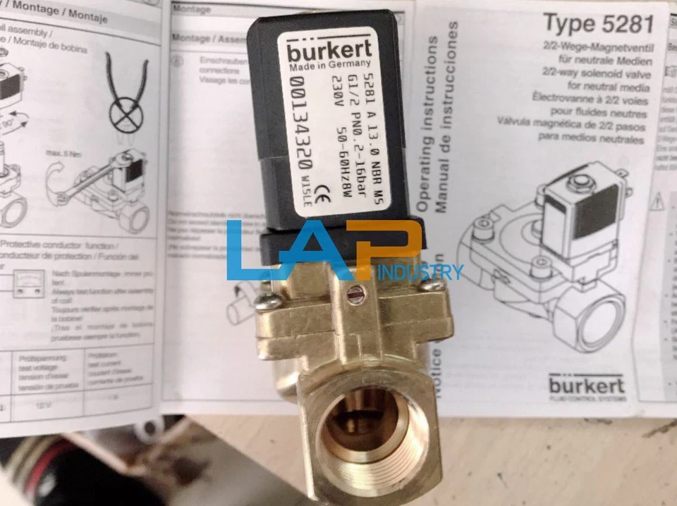 New For Burkert High Pressure Solenoid Valve 5281A G1/2 00134320 230V 2-16bar - Image 2 of 4
