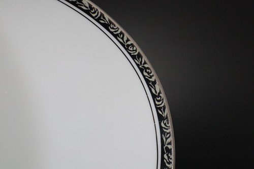 Noritake Silvester 6340 SERVING PLATTER Tray 12 ¼” Platinum Trim Vintage - Picture 6 of 8